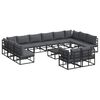 vidaXL Gartensofa-set mit Kissen 13 pcs Schwarz Aluminium
