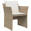 vidaXL Gartenstuhl mit Fußhocker Beige Poly Rattan