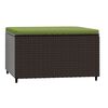 vidaXL Gartenhocker mit Kissen Braun Poly Rattan