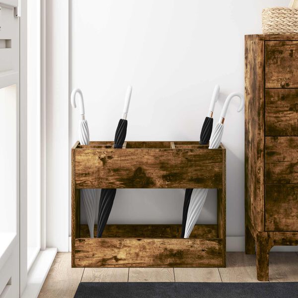 vidaXL Sonnenschirmhalter Ger&auml;ucherte Eiche 65 x 24 x 50 cm