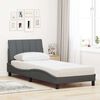 vidaXL Bett mit Matratze "Hanko" Dunkelgrau 80x200 cm Stoff