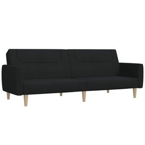 vidaXL Schlafsofa 2-Sitzer Schwarz Stoff