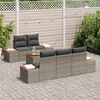 vidaXL Gartensofa-set mit Kissen 6 pcs Grau Poly Rattan