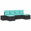vidaXL Gartensofa-set 6 stk. Schwarz Poly-Rattan