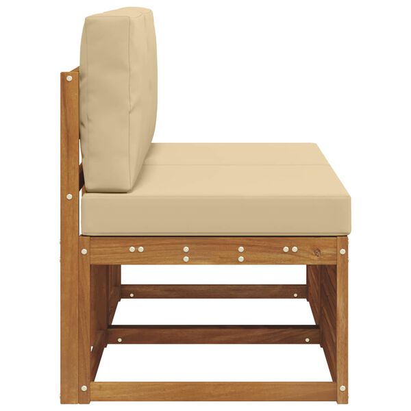 vidaXL 2 St&uuml;ck Outdoor Mittelsofa Massivholz Akazie Natur