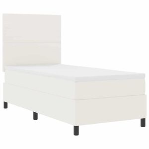 vidaXL Boxspringbett mit Kopfteil Creme und Wei&szlig; 80 x 200 cm Cordstoff