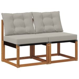 vidaXL 2 stk. Outdoor Mittelsofa Massivholz Akazie und Textilene Stoff