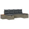 vidaXL Gartensofa-set mit Kissen mit Speicher 6 pcs Grau Poly-Rattan