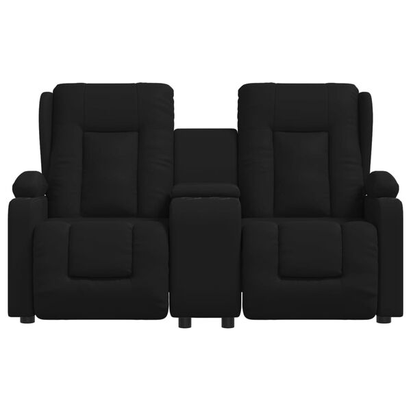 vidaXL 2-Sitzer Massagesessel mit Getränkehalter Schwarz Kunstleder