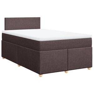 vidaXL Boxspringbett mit Matratze Dunkelbraun 120x190 cm Stoff