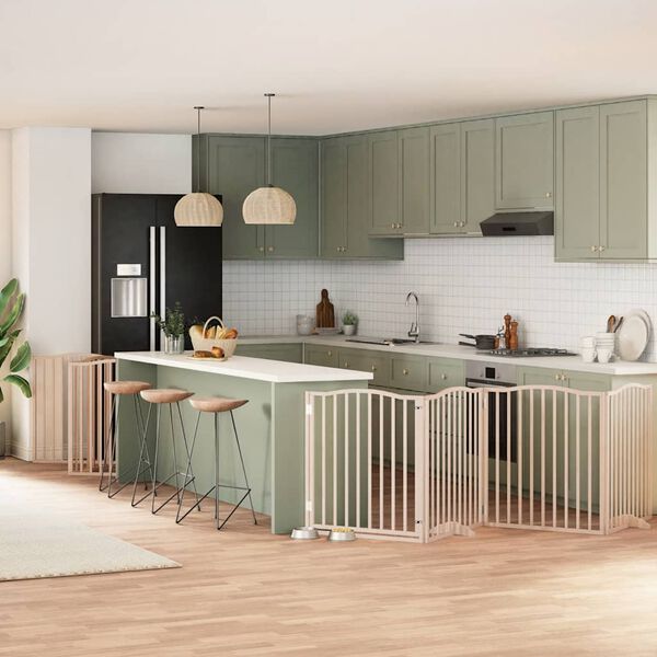 vidaXL 12-tlg. Hundetor mit T&uuml;r Faltbar 960 cm Pappelholz