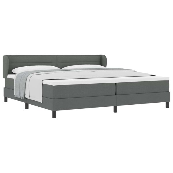 vidaXL Boxspringbett mit Matratze Dunkelgrau 200 x 200 cm Stoff