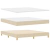 vidaXL Boxspringbett mit Matratze Creme 180 x 200 cm Stoff