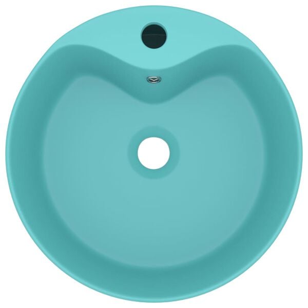 vidaXL Luxus-Waschbecken mit &Uuml;berlauf Matt Hellgr&uuml;n 36x13 cm Keramik