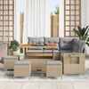 vidaXL Gartensofa-set mit Kissen 9 pcs Beige Poly-Rattan