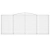 vidaXL Gabionen mit Hochbogen 15 Stk 400x50x160/180cm Verzinktes Eisen