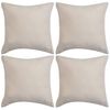 vidaXL Kissenbez&uuml;ge 4 Stk. 40x40 cm Polyester Kunstleder Beige