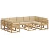 vidaXL Outdoor-Sofagarnitur 10 stk. Wei&szlig; und Beige Polyester