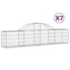 vidaXL Gabionen mit Hochbogen 7 Stk. 200x30x40/60 cm Verzinktes Eisen