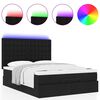 vidaXL Ottoman-Bett mit Matratze & LEDs Schwarz 140x190 cm Stoff