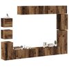 vidaXL 9-tlg. TV-Schrank-Set Wandmontage Altholz-Optik Holzwerkstoff