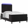 vidaXL LED Boxspringbett mit Matratze Schwarz 120 x 190 cm Stoff