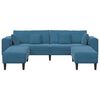 vidaXL Sofa 3 pcs Blau 250 x 188 x 76 cm Samt
