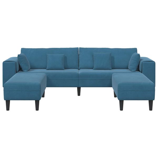vidaXL Sofa 3 pcs Blau 250 x 188 x 76 cm Samt