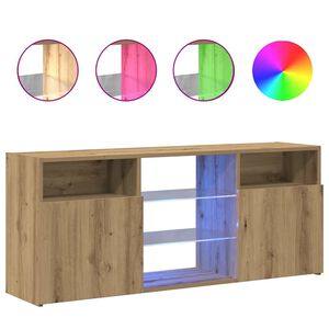 vidaXL TV-Schrank mit LED-Leuchten Artisan-Eiche 120x30x50 cm