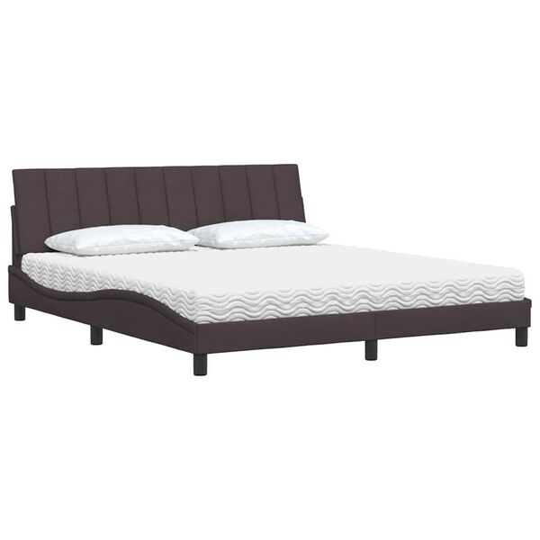 vidaXL Bett mit Matratze "Hanko" Dunkelbraun 180x200 cm Stoff