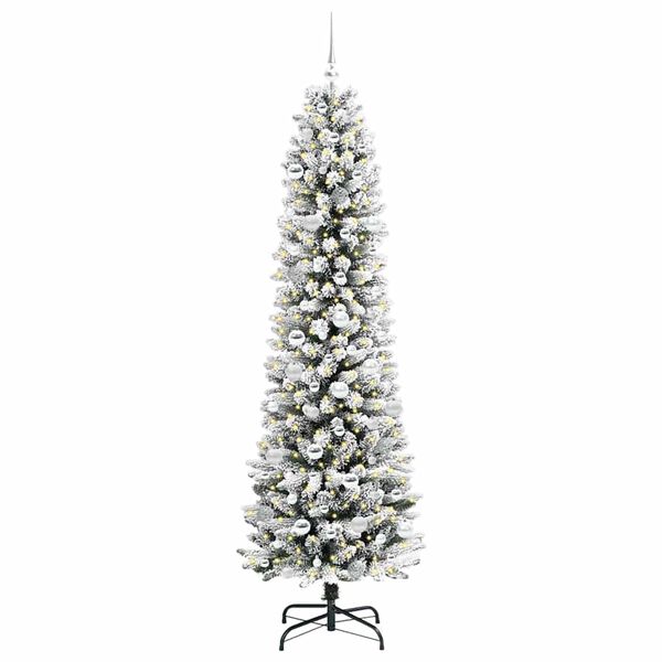 vidaXL K&uuml;nstlicher Weihnachtsbaum mit 300 LEDs mit St&auml;nder Wei&szlig; 210 cm