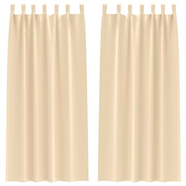 vidaXL Verdunkelungs-Vorh&auml;nge mit Ringen 2 pcs Creme 260 x 140 cm
