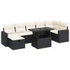 vidaXL 8-tlg. Garten-Sofagarnitur mit Kissen Schwarz Poly Rattan