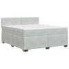 vidaXL Boxspringbett mit Matratze Hellgrau 140 x 200 cm Samt