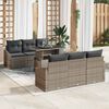 vidaXL Gartensofa-set mit Speicher mit Kissen 7 pcs Grau Poly-Rattan