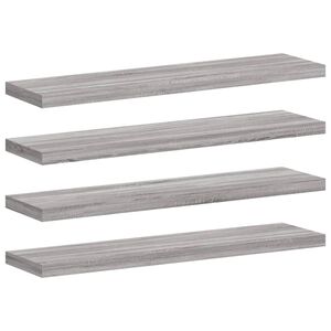 vidaXL Wandregale 4 Stk. Grau Sonoma 40x10x1,5 cm Holzwerkstoff
