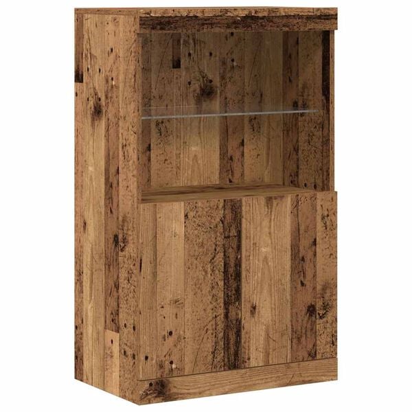 vidaXL LED-Sideboard Braun 60 x 37 x 100 cm Holzwerkstoff