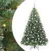 vidaXL K&uuml;nstlicher Weihnachtsbaum mit 300 LEDs Gr&uuml;n 180 cm PE und PVC