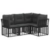 vidaXL Outdoor-Sofagarnitur Schwarz Polyester