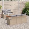 vidaXL Gartensofa-set mit Kissen 6 pcs Beige Poly-Rattan