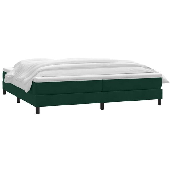 vidaXL Boxspringbett mit Matratze Dunkelgr&uuml;n 200x210 cm Samt