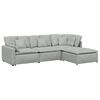 vidaXL Modulares Sofa mit Fu&szlig;hocker Kissen Samt Hellgrau