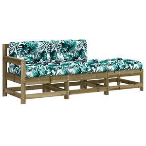 vidaXL 3-tlg. Garten-Lounge-Set mit Kissen Kiefernholz Impr&auml;gniert