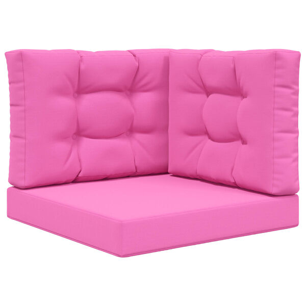 vidaXL Sofakissen f&uuml;r drau&szlig;en 3 pcs Rosa Polyester