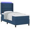 vidaXL LED Boxspringbett mit Matratze Blau 80 x 200 cm Stoff