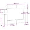 vidaXL 8-tlg. TV-Schrank-Set Wandmontage Altholz-Optik Holzwerkstoff