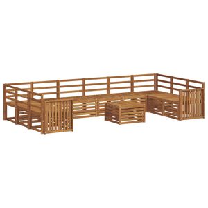 vidaXL Outdoor-Sofagarnitur 11 Stk. Natur
