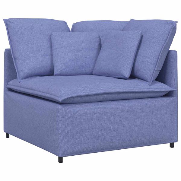 vidaXL Modulares Sofa Eckmodul mit Kissen Jeansblau 100 cm