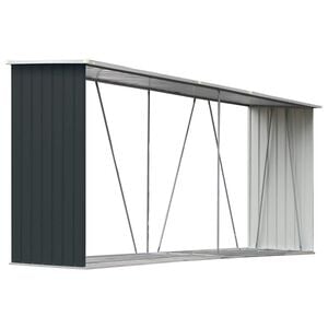 vidaXL Brennholzlager Verzinkter Stahl 330x84x152 cm Anthrazit