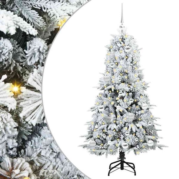 vidaXL K&uuml;nstlicher klappbarer Weihnachtsbaum Wei&szlig; 150 cm PE und PVC